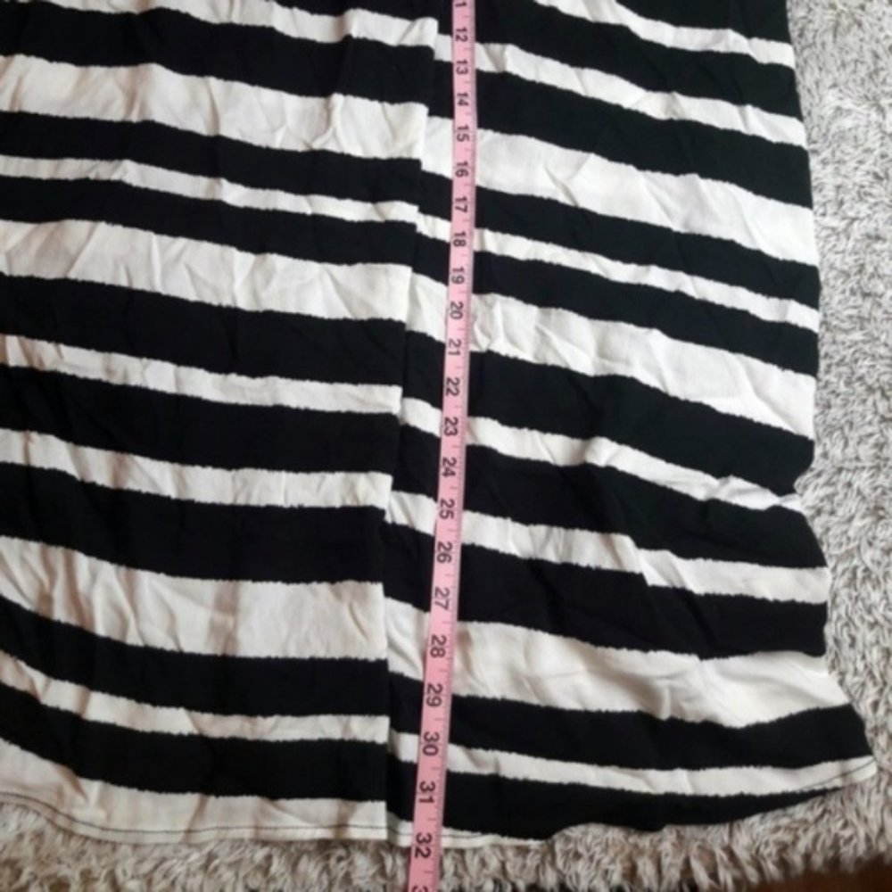 Ava & Viv 3X Striped Midi Skirt Black White Flowy Pull On Plus Size NWOT - Picture 11 of 11